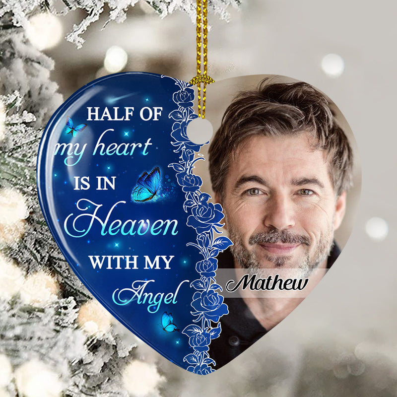 Missing You Always - Personalized Custom Heart Ceramic Ornament