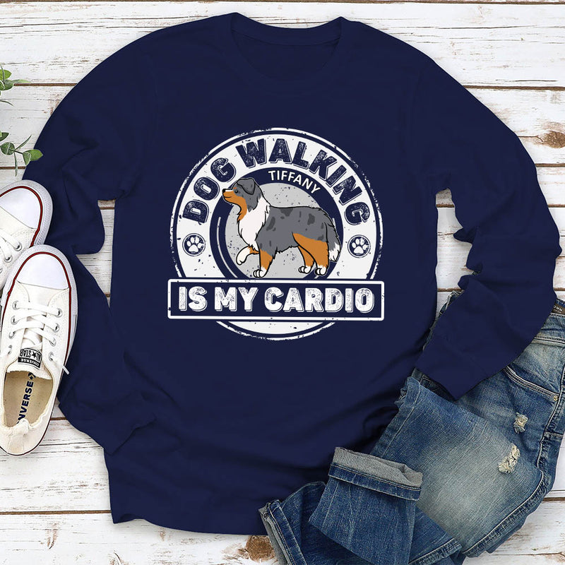 Cardio With Dog - Personalized Custom Long Sleeve T-shirt