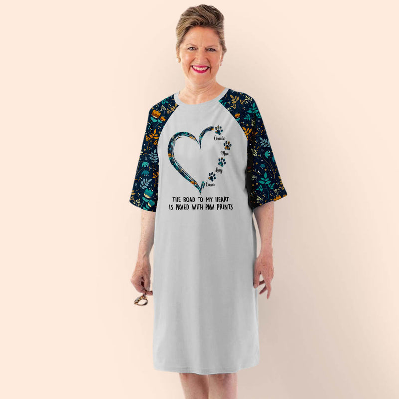 Road To Heart Pattern - Personalized Custom 3/4 Sleeve Dress