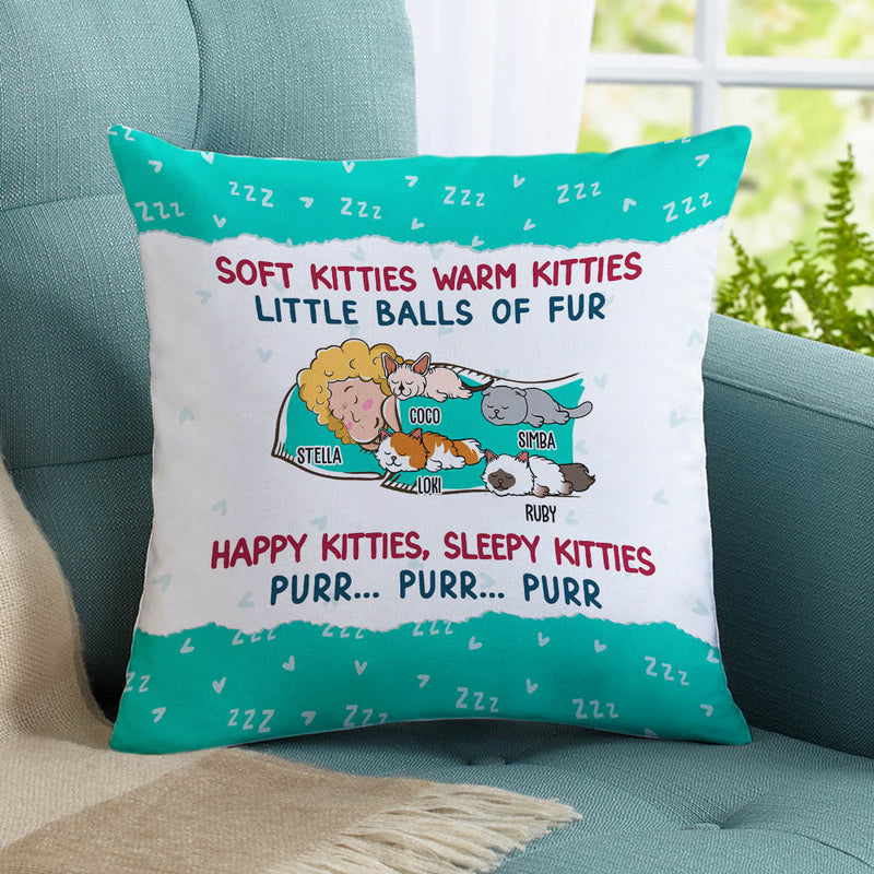 Soft Kitty Warm Kitty - Personalized Custom Throw Pillow
