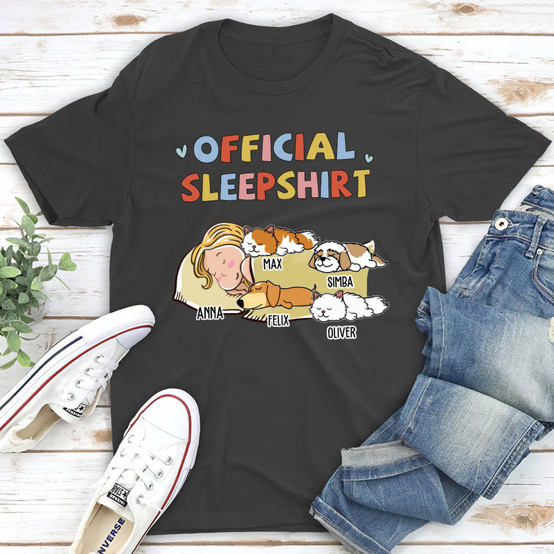 Sleeping Pet Sleepshirt Version 2 - Personalized Custom Unisex T-shirt