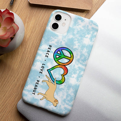 Peace Love Dog Pattern - Personalized Custom Phone Case