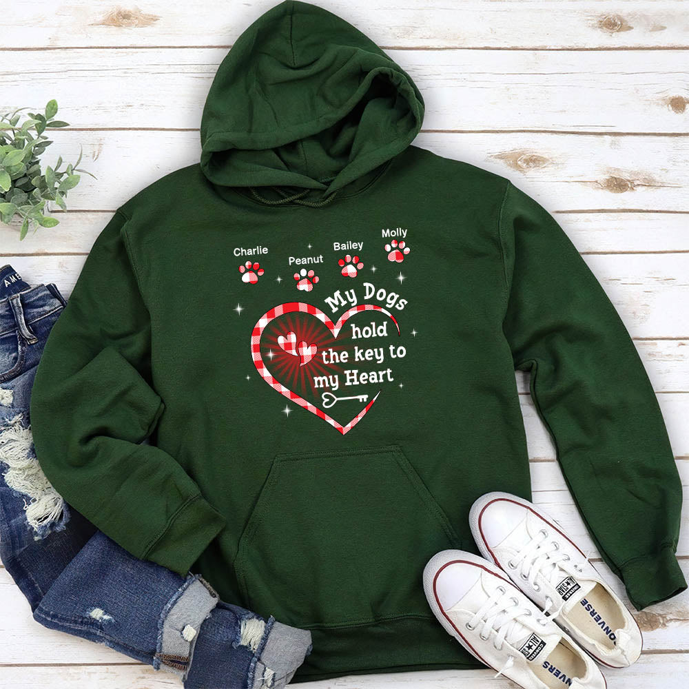 My Dog Holds The Key To My Heart Personalized Dogs Parent Custom Unisex Hoodie