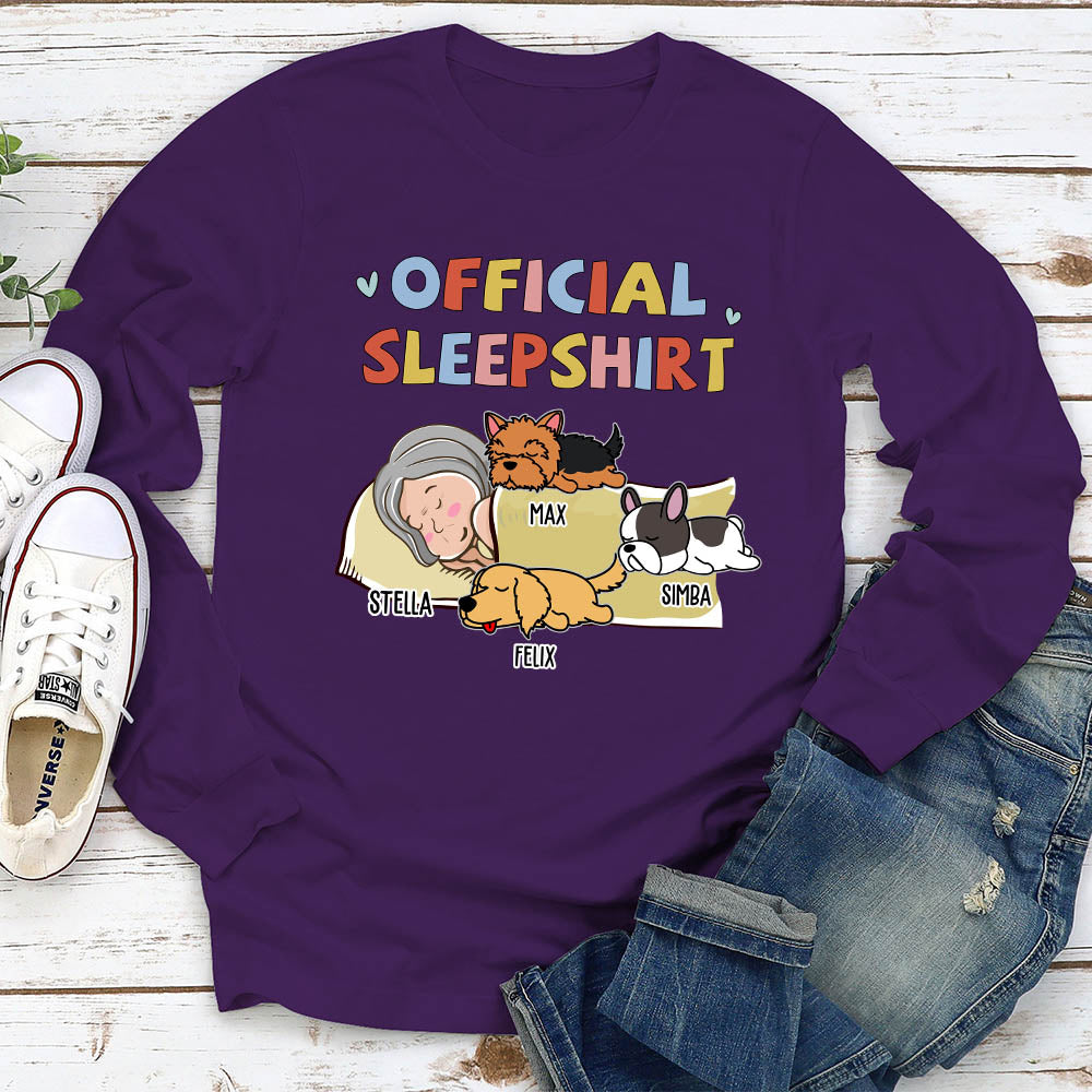 Sleeping Dog Sleepshirt - Personalized Custom Long Sleeve T-shirt