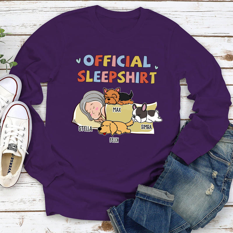 Sleeping Dog Sleepshirt Version 2 - Personalized Custom Long Sleeve T-shirt