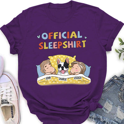 Sleeping Pet Sleepshirt Couple - Personalized Custom Women's T-shirt