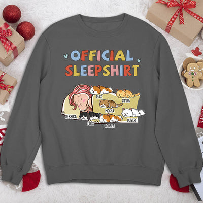 Sleeping Cat Sleepshirt - Personalized Custom Sweatshirt