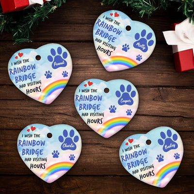 Rainbow Bridge - Personalized Custom Heart Ceramic Christmas Ornament