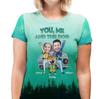 You, Me And The Dog - Personalized Custom Photo All-over-print T-shirt