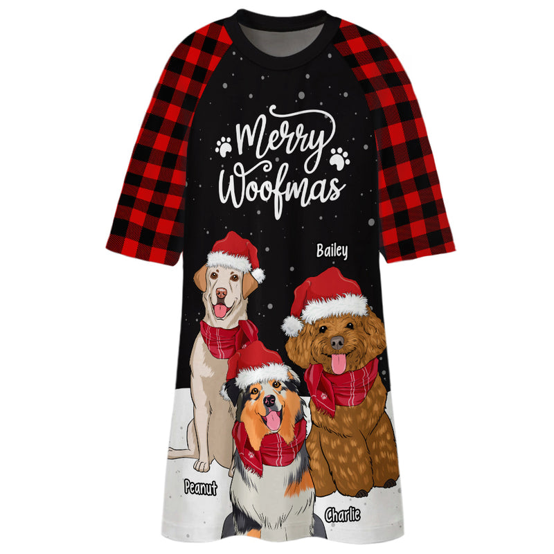 Merry Woofmas Snow - Personalized Custom 3/4 Sleeve Dress
