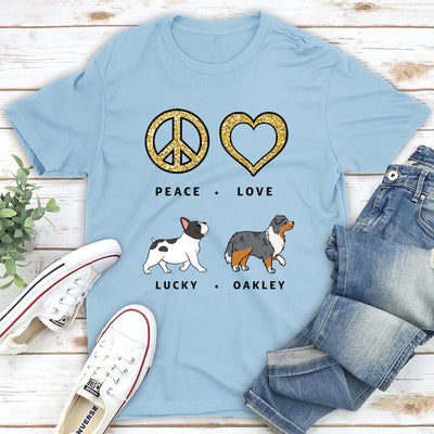 Peace Love Dog Pattern  - Personalized Custom Unisex T-shirt