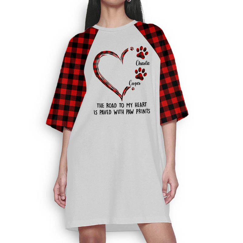 Road To Heart Pattern - Personalized Custom 3/4 Sleeve Dress