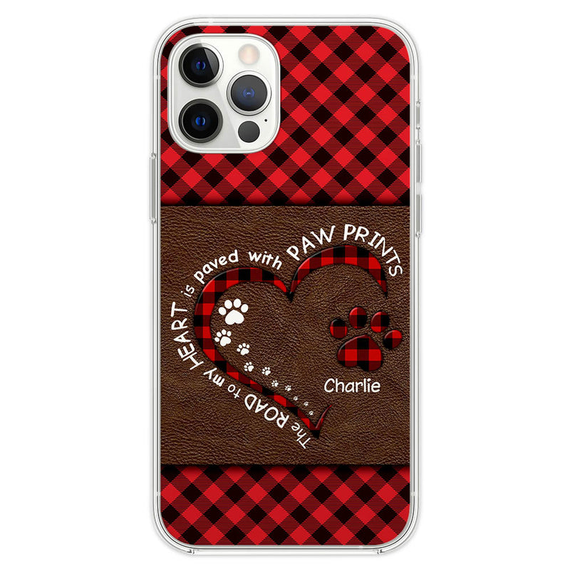 My Heart With Paw Prints - Personalized Custom Phone Case