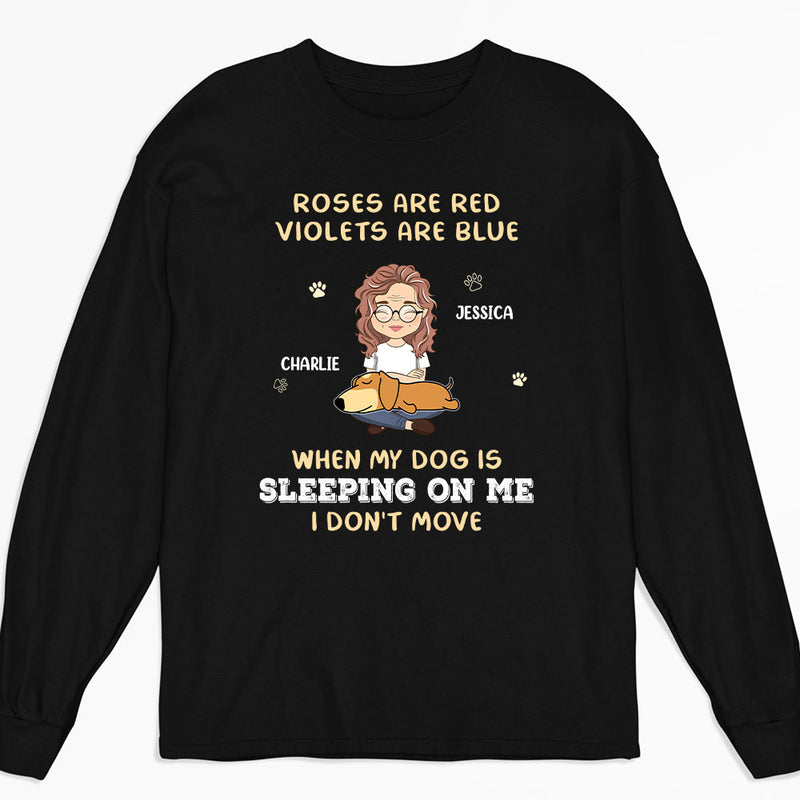 Sleeping On Me - Personalized Custom Long Sleeve T-shirt