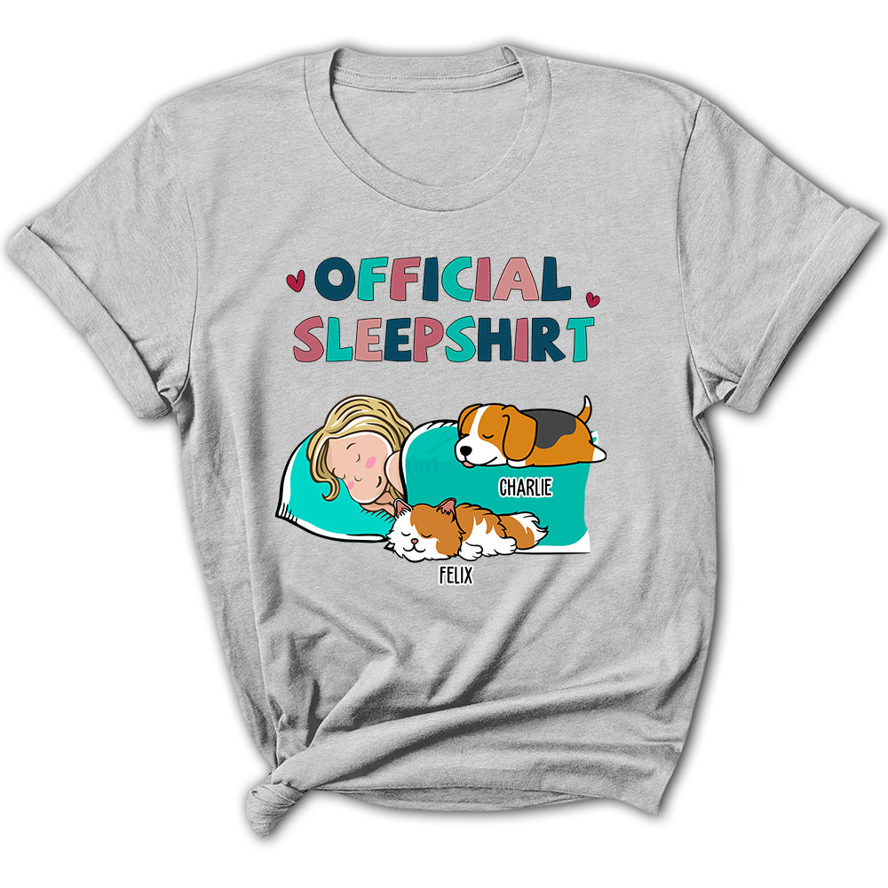 Sleeping Pet Sleepshirt - Personalized Custom Women's T-shirt – PAWSIONATE