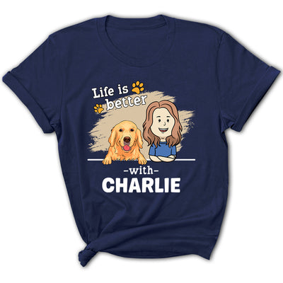 With Pet 2 - Personalized Custom Women's T-shirt