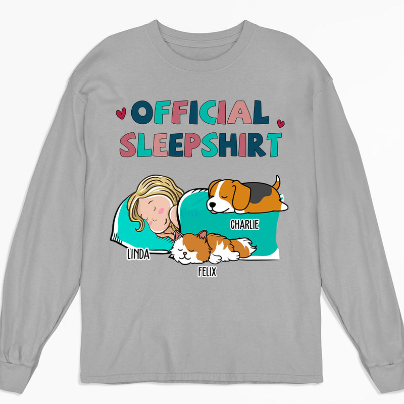 Sleeping Pet Sleepshirt - Personalized Custom Long Sleeve T-shirt