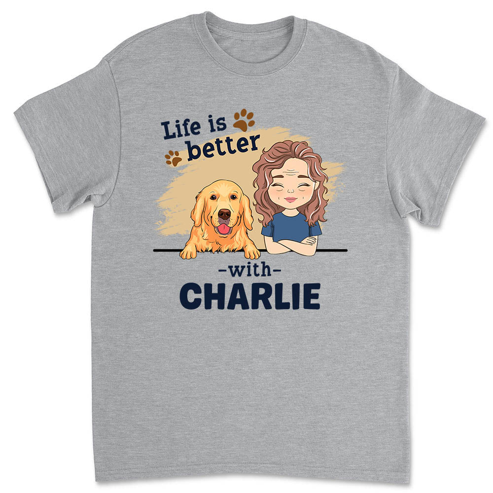 With Dog Chibi - Personalized Custom Unisex T-shirt 