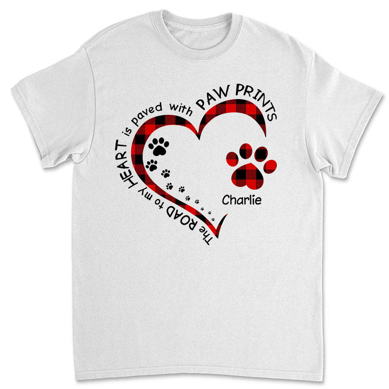 My Heart With Paw Prints 2 - Personalized Custom Unisex T-shirt