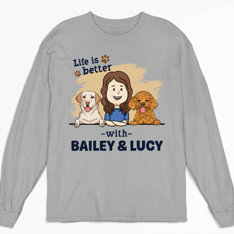 With Dog 1 - Personalized Custom Long Sleeve T-shirt