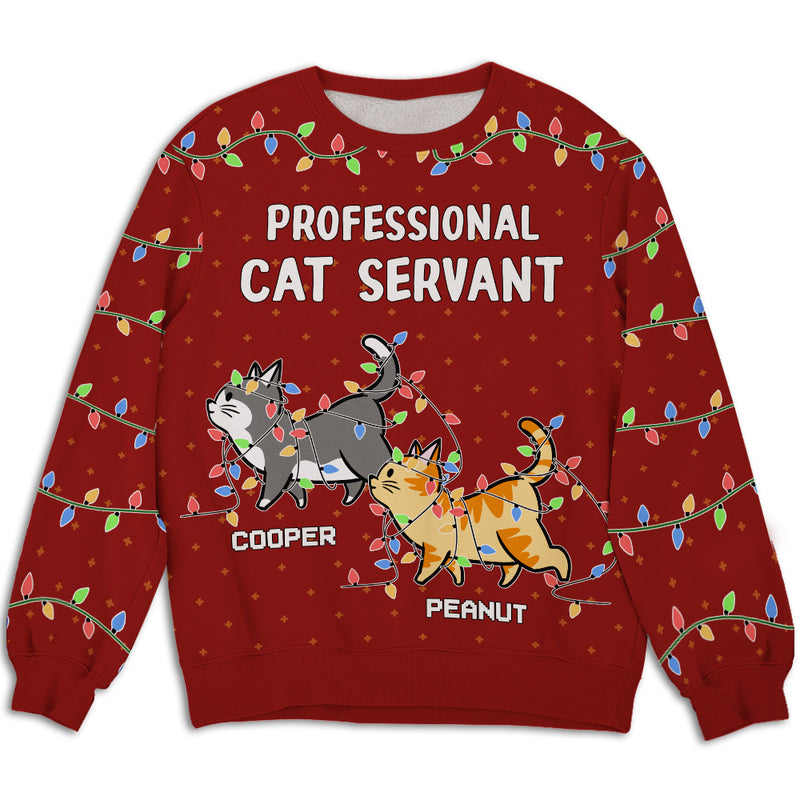 Cat Christmas Light - Personalized Custom All-Over-Print Sweatshirt