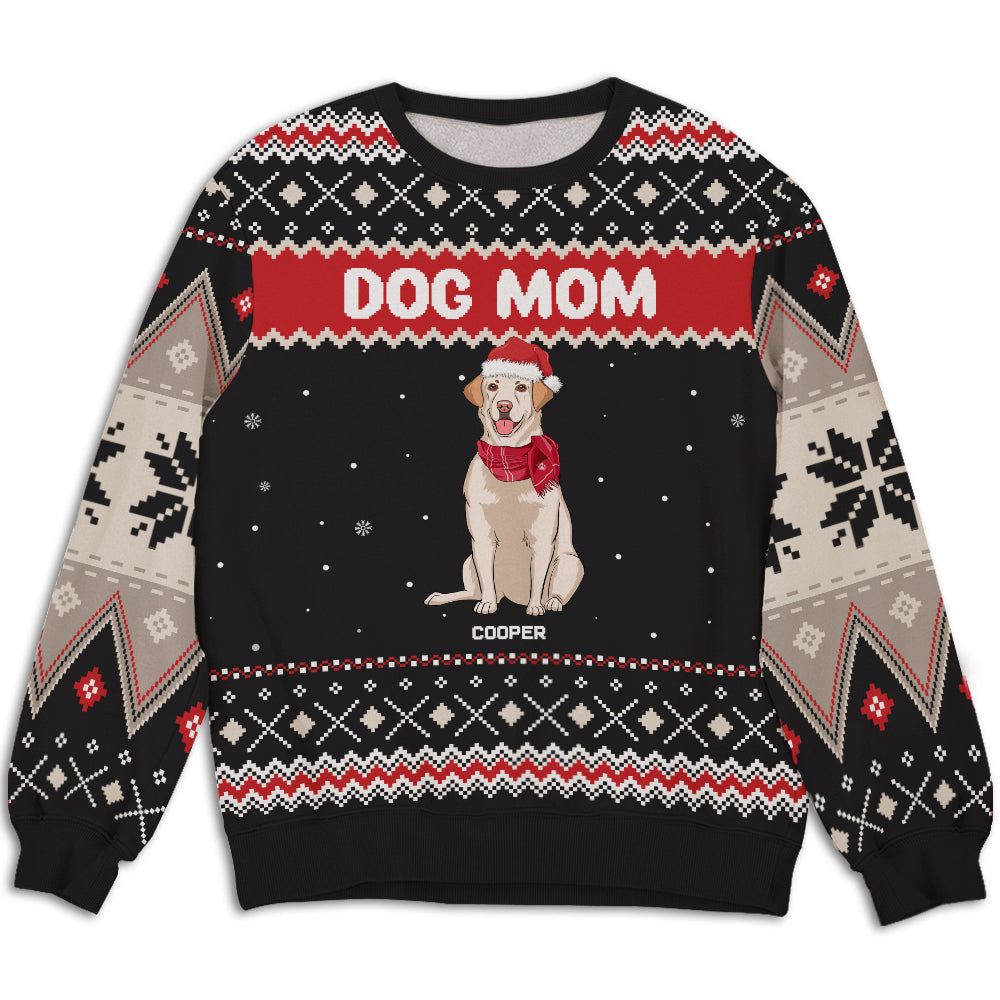 Snowy Dog Custom Dogs Lover Personalized Christmas Ugly Sweatshirt
