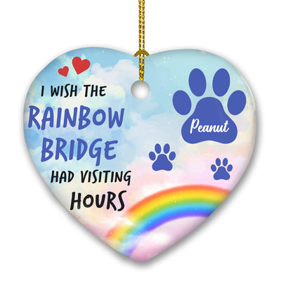 Rainbow Bridge - Personalized Custom Heart Ceramic Christmas Ornament