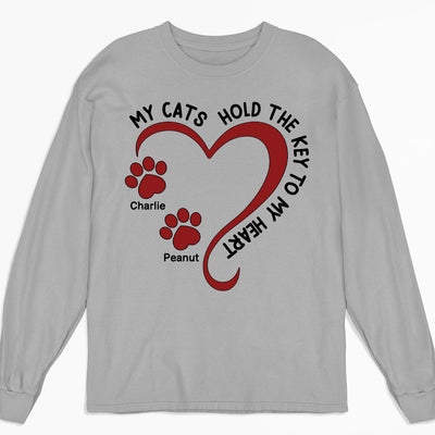 My Cat Holds The Key - Personalized Custom Long Sleeve T-shirt
