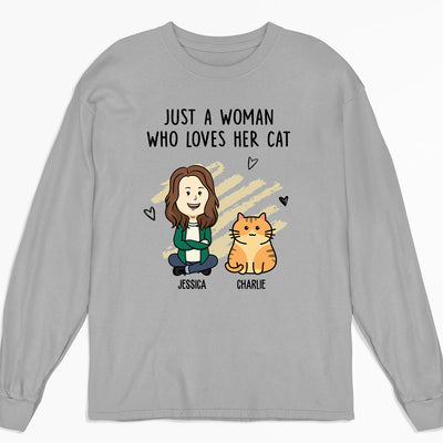 Woman With Cats - Personalized Custom Long Sleeve T-shirt