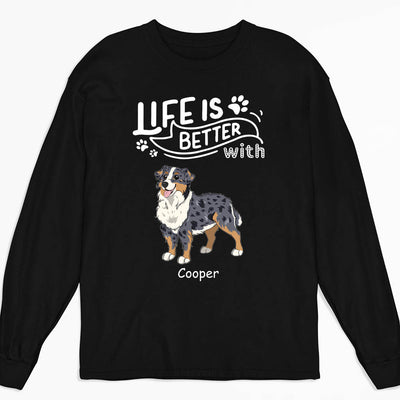 Better With Dog - Personalized Custom Long Sleeve T-shirt