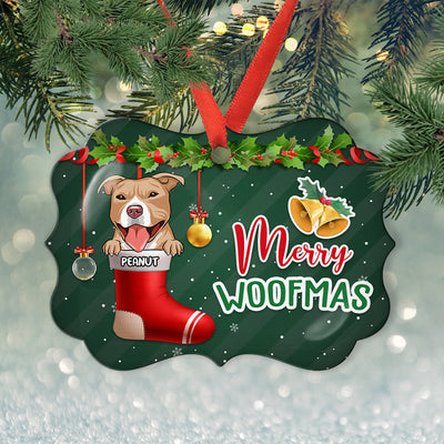 Merry Woofmas Dog - Personalized Custom Aluminum Ornament