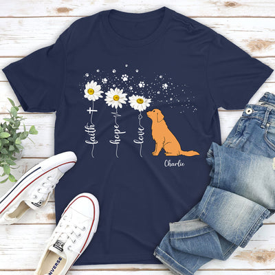 Faith Hope Love Flower - Personalized Custom Unisex T-shirt