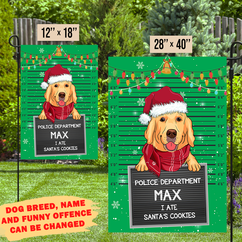 Dog Offence Christmas - Personalized Custom Garden Flag - Christmas Lawn Decor