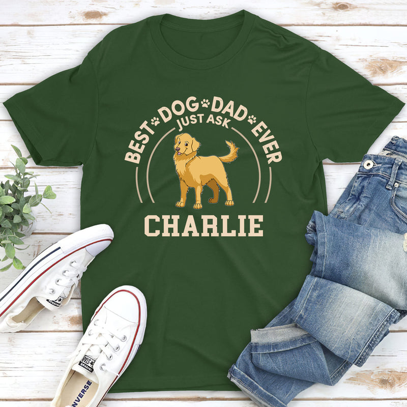Dog Dad Circle - Personalized Custom Premium T-shirt