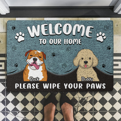 Please Wipe Your Paws - Personalized Custom Doormat