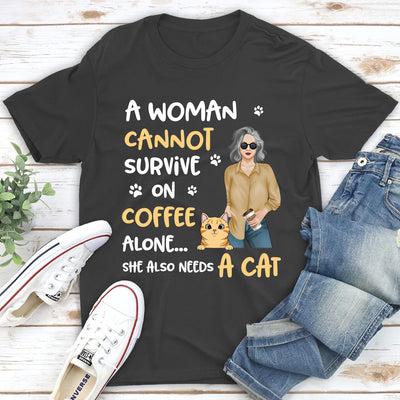 Coffee And Cat - Personalized Custom Unisex T-shirt
