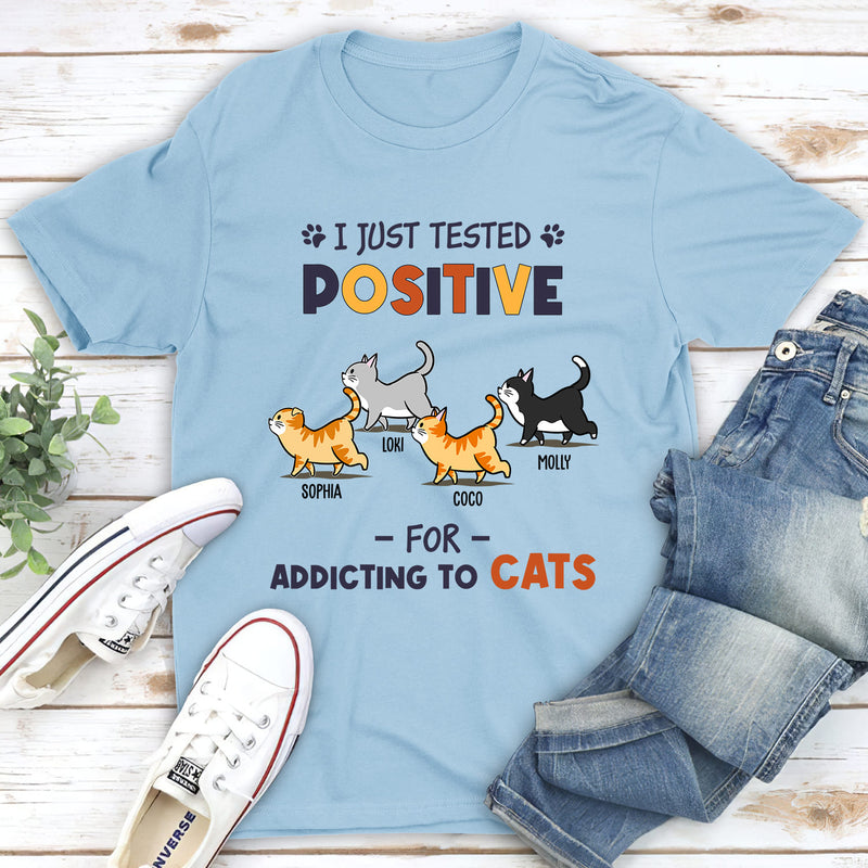 Positive For Cats - Personalized Custom Unisex T-shirt