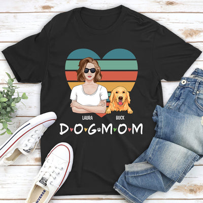 Dog Mom Sunset - Personalized Custom Unisex T-shirt