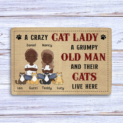Crazy Cat Lady - Personalized Custom Doormat