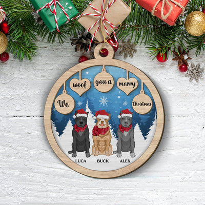 Woof You A Merry Christmas - Personalized Custom 2-layered Wood Ornament