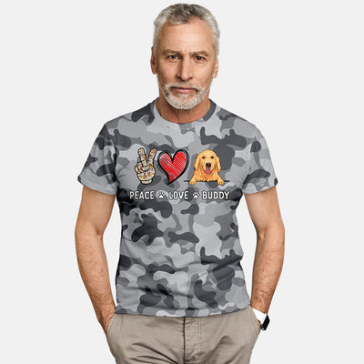 Peace Love Camo - Personalized Custom All-over-print T-shirt