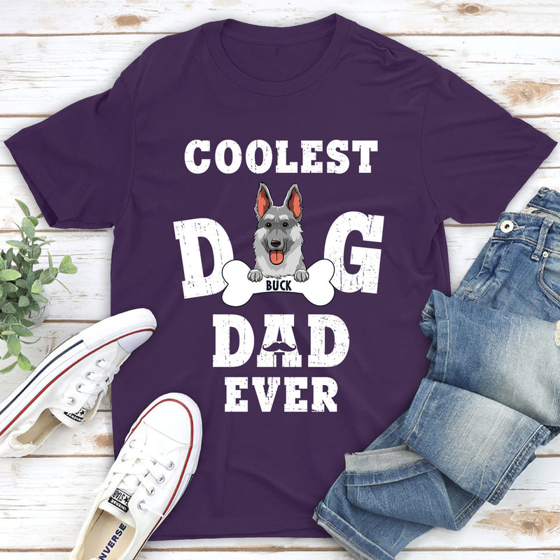 Coolest Dog Dad Ever - Personalized Custom Unisex T-shirt