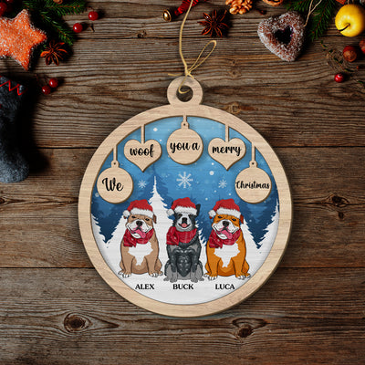 Woof You A Merry Christmas - Personalized Custom 2-layered Wood Ornament