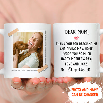 Thank You For Rescuing Me - Personalized Custom Photo Coffee Mug