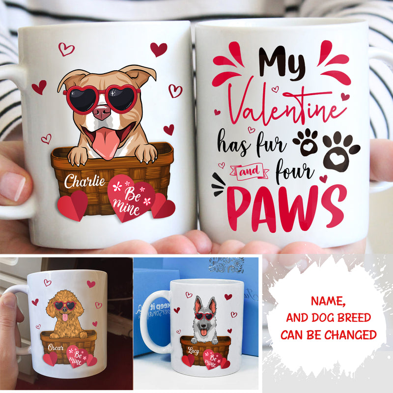 My Valentine Has Fur - Personalized Custom Coffee Mug