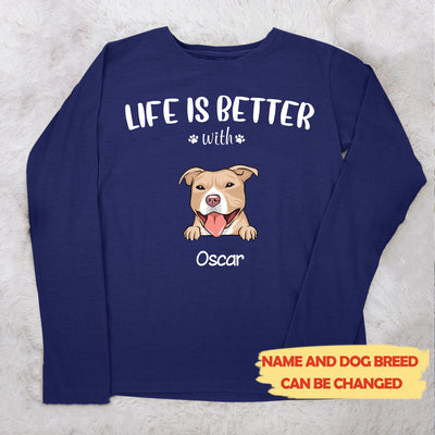 Life is better (White text) - Personalized custom unisex long sleeve