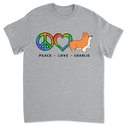Peace Love Dog Pattern - Personalized Custom Premium T-shirt