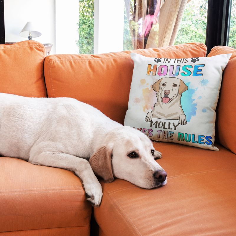 Dog Makes Rules - Personalized Custom Throw Pillow