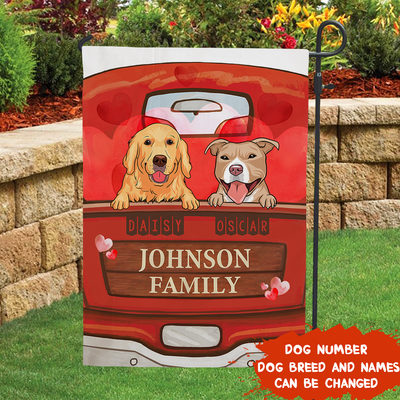 Love Pets Family  – Personalized Custom Garden Flag - Gifts For Dog Lovers