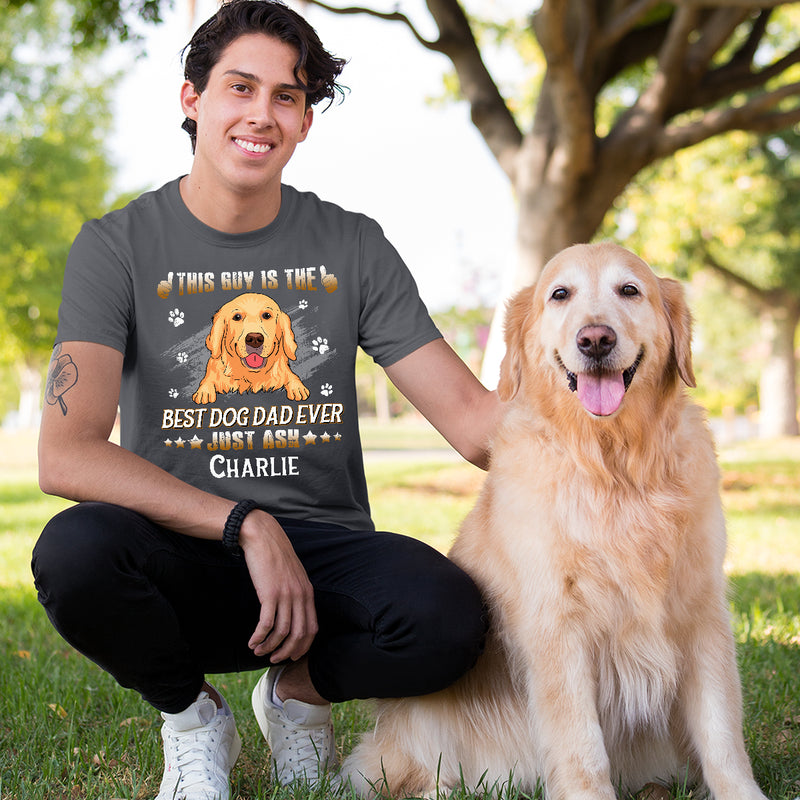 Guy Best Dog Dad - Personalized Custom Premium Unisex T-shirt